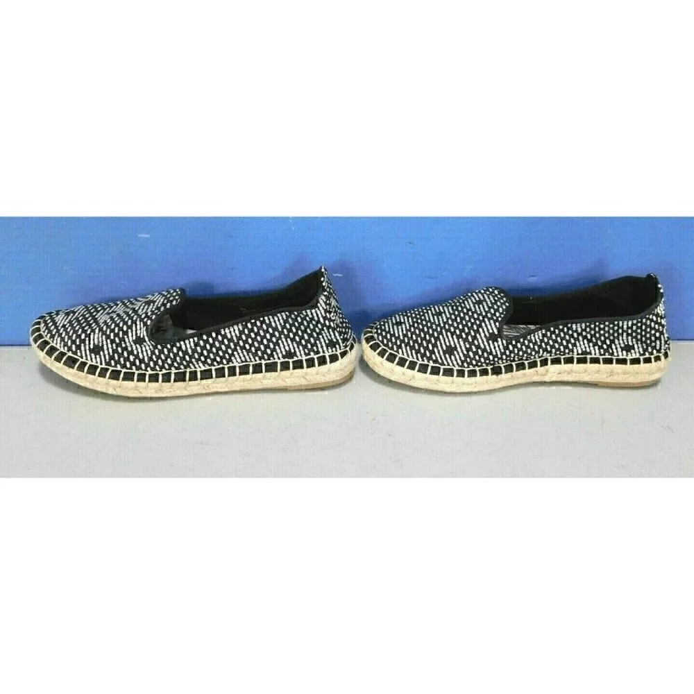 DV BLACK & BEIGE WOVEN TEXTILE SLIP ON SHOES, WOMAN'S SIZE 6.5